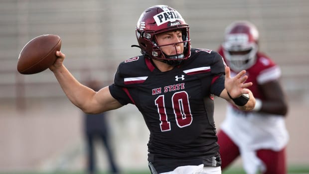 New Mexico State quarterback Diego Pavia